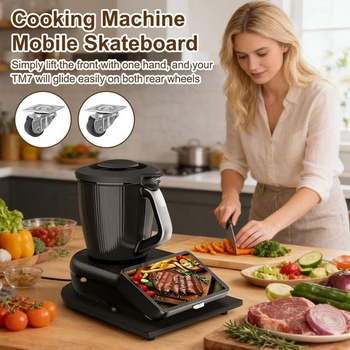 Posuvná doska pre Thermomix TM7 | Pojazdná doska s gumovými nožičkami, čierna