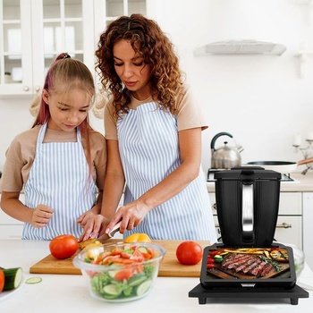 Posuvná doska pre Thermomix TM7 | Pojazdná doska s gumovými nožičkami, čierna