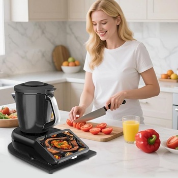 Posuvná doska pre Thermomix TM7 | Pojazdná doska s gumovými nožičkami, čierna