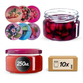KADAX 10dílná sada 250ml TO82 sklenic na lesní džem,…