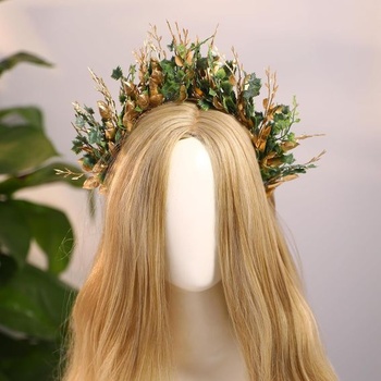 MOSTORY Lesné Halo Koruna pre renesančné ženy Cosplay Lesné bohyne Čiapky pre Halloween Fotenie