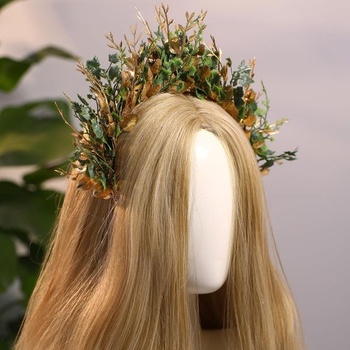 MOSTORY Lesné Halo Koruna pre renesančné ženy Cosplay Lesné bohyne Čiapky pre Halloween Fotenie