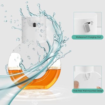 Automatický dávkovač mýdla, nástěnný dávkovač mýdla 420ml, dobíjecí USB, bezdotykový elektrický