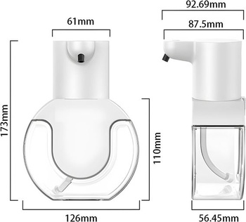 Automatický dávkovač mýdla, nástěnný dávkovač mýdla 420ml, dobíjecí USB, bezdotykový elektrický