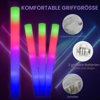 30 ks LED svetelných tyčiniek z peny, Svetelné tyčinky, Párty svetelné tyčinky - Pena a LED -