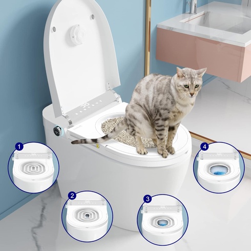 Toaleta pro kočky Readaeer bílá