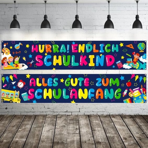 Balíček 2 HOWAF Bannery Happy Back to School pro dekorace k zápisu do školy, konečně Školní