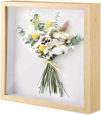 YZDZSW 3D obrazový rám, 25 x 25 cm hluboký obrazový rám, hluboký objektový rám, obrazový rám pro