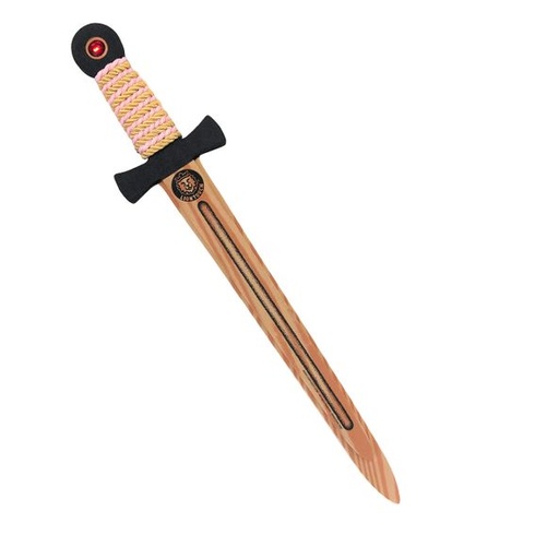 Liontouch WoodyLion Sword, Gold & Pink - Medium | Pěnová hračka připomínající dřevo pro fantasy hry