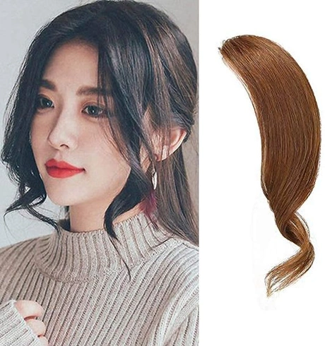 2 KUSY Wave Side Bang 100% ľudská spona na vlasy so kučeravými strapcami predlžovania vlasov (svetlo