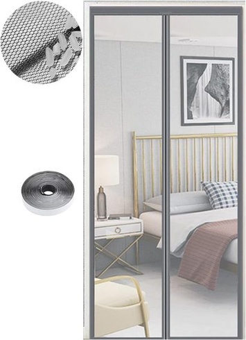 Magnetické sieťové dvierka 95 x 200 cm, rôzne veľkosti, vonkajší záves dverí, automatické zatváranie,