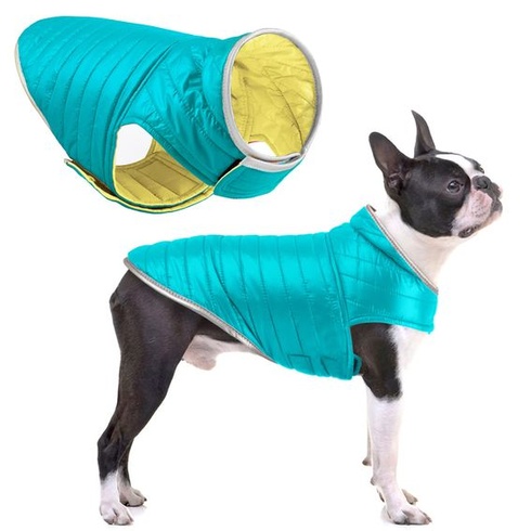 Oslueidy Oboustranný kabát pro psa, zimní bunda pro psa Bunda pro štěně Teplé nepromokavé oblečení