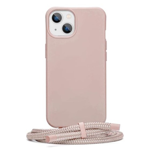 Pouzdro na mobilní telefon Generisch s odnímatelným páskem pro iPhone 14 v růžové barvě - pružný