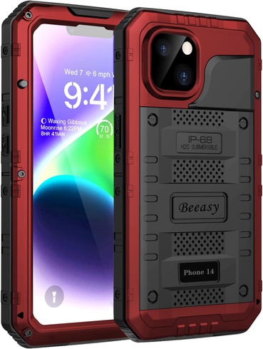 Pouzdro na mobil Beeasy iPhone 14, červené
