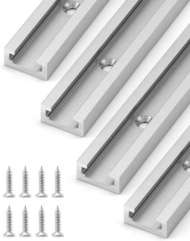 QWORK® 300mm hliníková zliatina s drážkou, T-dráha so samoreznými skrutkami pre frézovaciu stolnú pílu
