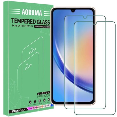 AOKUMA pro Samsung Galaxy A34 5G pancéřové ochranné sklo, 2 kusy ochranná fólie kompatibilní s