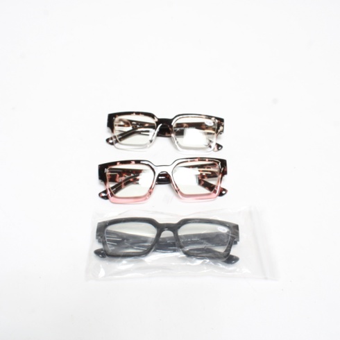 Štvorcové okuliare na čítanie JM 3 kusy