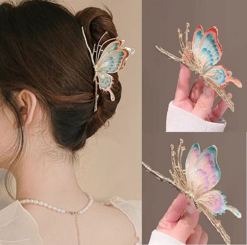 2 Balenie sponky do vlasov Butterfly pre ženy, 2 Balenie veľkých protišmykových silných kovových
