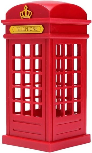 Noční lampa, Vintage Styl London Telefonní budka USB nabíjení (s baterií), Nastavitelný jas,