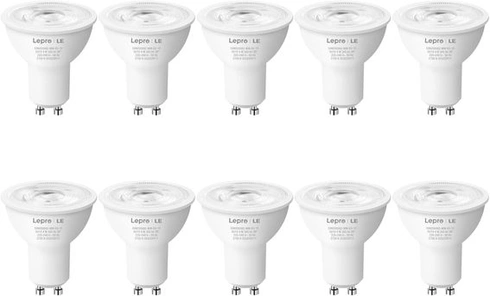 LED žárovka Lepro GU10, 4W 345 lumenů, teplá bílá 2700K, úhel vyzařování 38°, úsporná žárovka GU10,