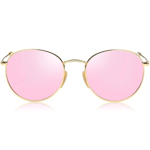 Sluneční brýle SOJOS pro muže a ženy Polarizované kulaté Vintage Retro UV ochrana SJ1014 se zlatým