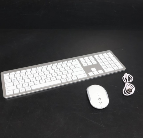 Set klávesnice a myši iClever, biela/strieborná