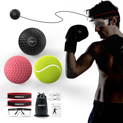 PROIRON Boxing Reflex Ball - Zlepšenie rýchlosti reakcie a koordinácie oko-ruka, čelenka na boxerský