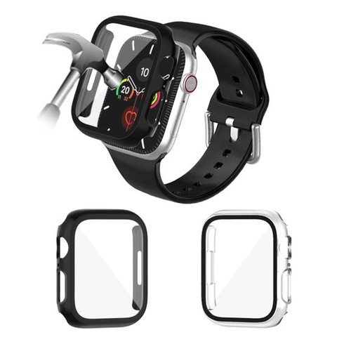 Pouzdro kompatibilní s Apple Watch 7 Ochranné pouzdro 45 mm, balení 2 kusů Pouzdro Fayyang pro