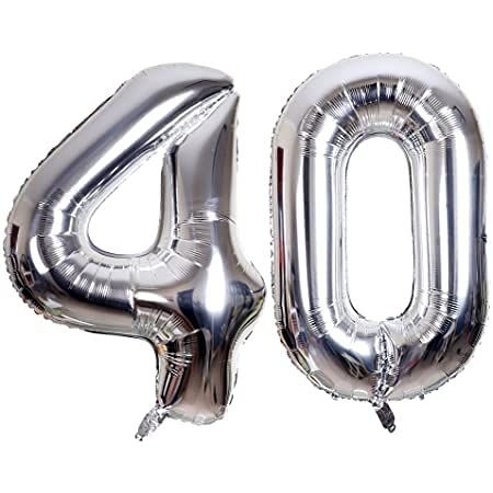 Balónky čísla 40. narozeniny 100 cm - obří balónky ideální na narozeniny nebo helium