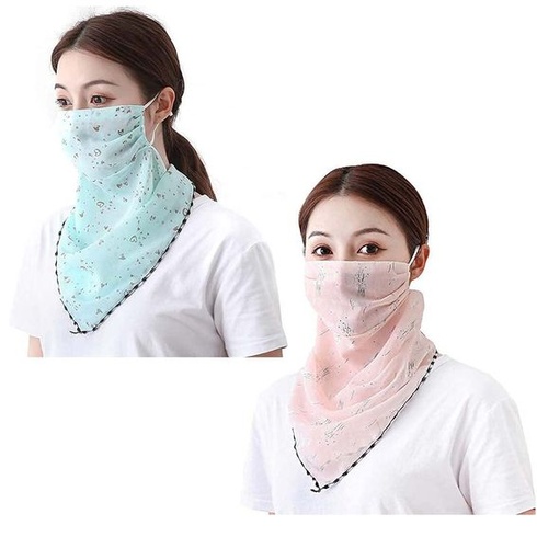 DMZK 2 kusy šátek na obličej pro ženy módní Prodyšný šátek na obličej, ochrana před sluncem,