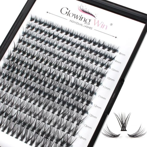 Glowing Win Individuálne riasy Cluster Lashes Individuálne umelé riasy Objem 228 kusov Individuálne