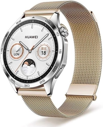 Remienok GIOPUEY kompatibilný s Huawei Watch GT 4/5 46mm/5 Pro 46mm, opletený remienok z nerezovej