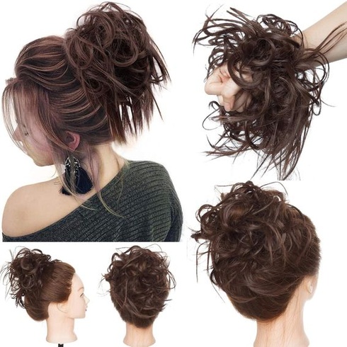 Príčesok Drdol spona do vlasov s vlasmi rovné Strapaté vlasy Drdol Updos Syntetické Lacné