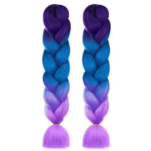 Aomig Braids Extensions, 2PC Ombre syntetické vlasy na zapletanie vrkočov, 24