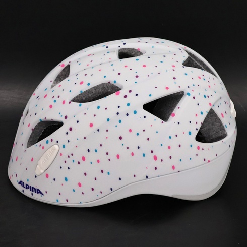 Dětská helma Alpina bílá s puntíky