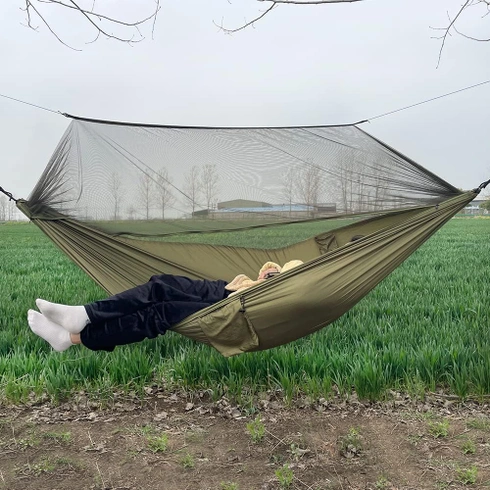 Venkovní houpací síť s moskytiérou Bseical