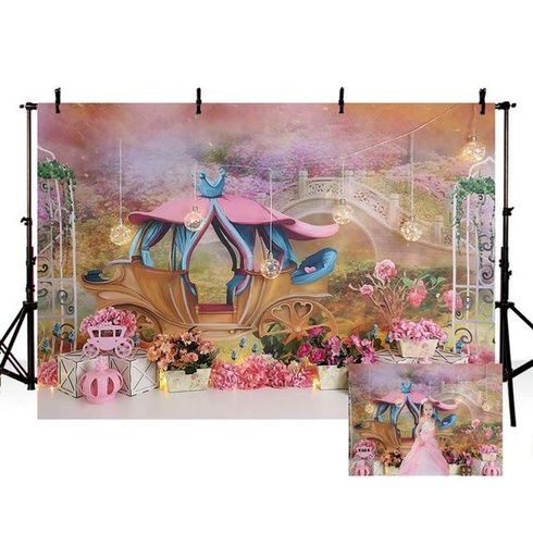 MEHOFOND 2,1x1,5m růžový květinový vzor Svatební fotografie Pozadí Princezna Narozeniny Dekorace