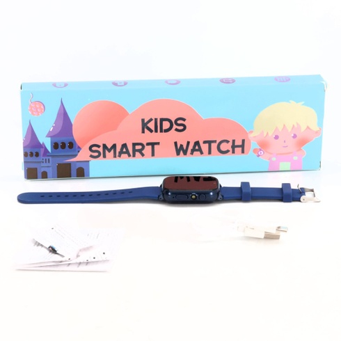 Dětské chytré hodinky modré s diplejem