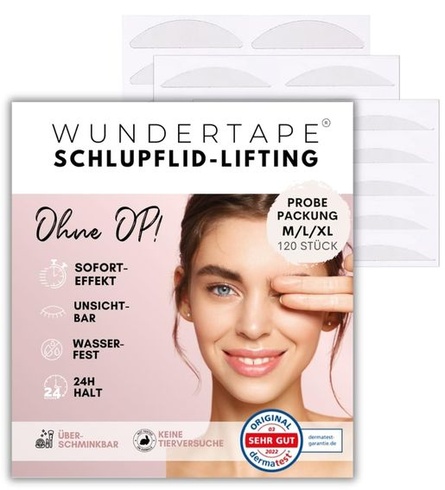 WUNDERTAPE Slipping Eyelid Stripes Sklzné pásky na očné viečka pre lifting očných viečok bez