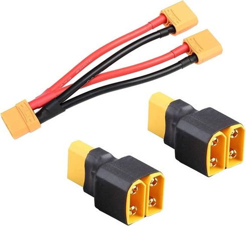 Boladge 2 kusy XT90 paralelný konektorový adaptérový rozbočovač a 1 kus XT90 paralelný kábel RC