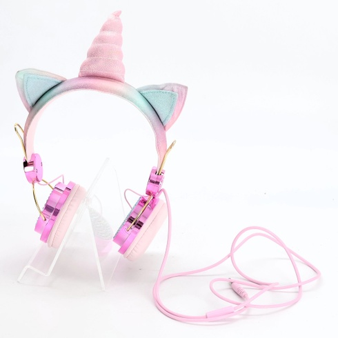 Kabelová sluchátka Unicorn dívčí růžová