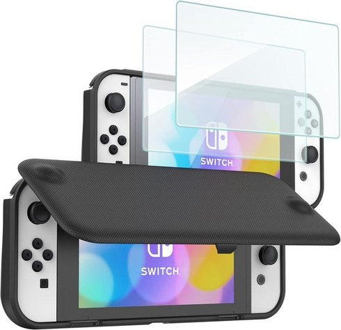 Flipové púzdro ProCase + (2 ks) Ochranná fólia na displej pre Nintendo Switch (OLED model) Mäkké