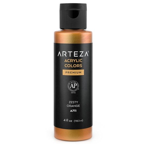 ARTEZA akrylová barva duhová, A711 fluorescenční oranžová, lahvička 118 ml, vysoce viskózní