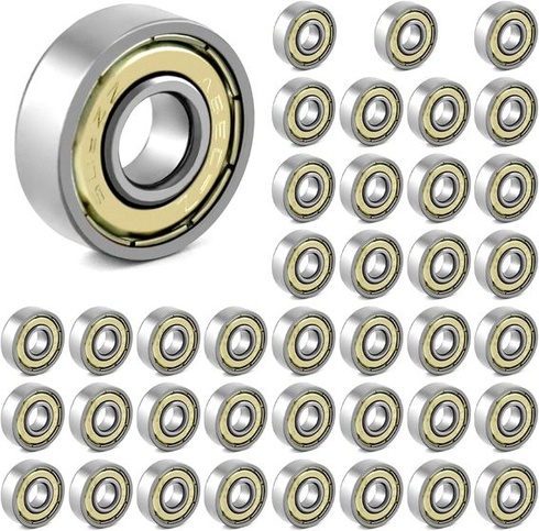 QWORK® 40 kusov guličkových ložísk 608zz, kovové dvojito tienené miniatúrne guličkové ložiská s