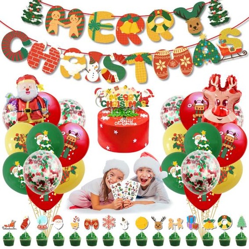 Vánoční sada balónků TCJJ, balónky na vánoční dekorace a balónky s konfetami na vánoční večírek,