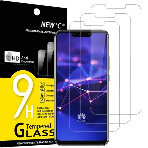 NEW'C Pack of 3, Tempered Glass pro Huawei Mate 20 Lite, Honor Play, Screen Protector Film bez