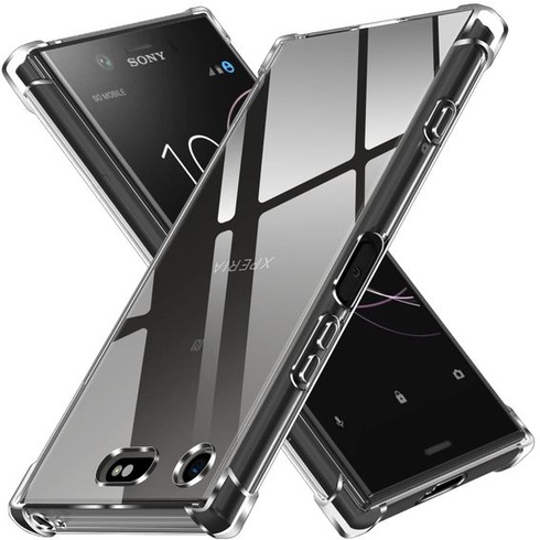 Priehľadné silikónové puzdro ivoler pre Sony Xperia XZ1 Compact s nárazuvzdornými ochrannými rohmi,