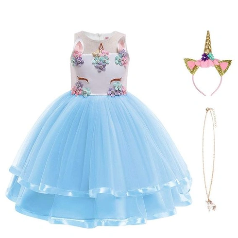 URAQT Dívčí princeznovské šaty, Dívčí Unicorn Cosplay Karneval maškarní party Svatební