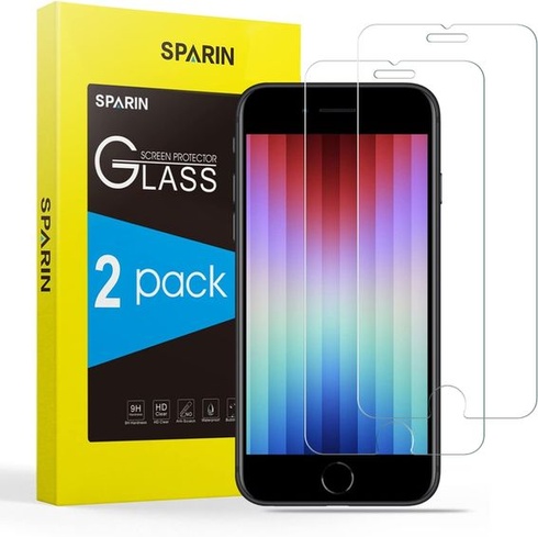 SPARIN Pack 2 ks pancéřového ochranného skla pro iPhone SE 2022/2020 a iPhone 8/7/6/6s, ochranná