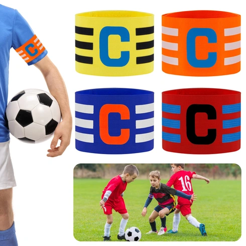Balenie 4 ks kapitánskych pások, futbalové pásky, nastaviteľné kapitánske pásky, viacfarebná